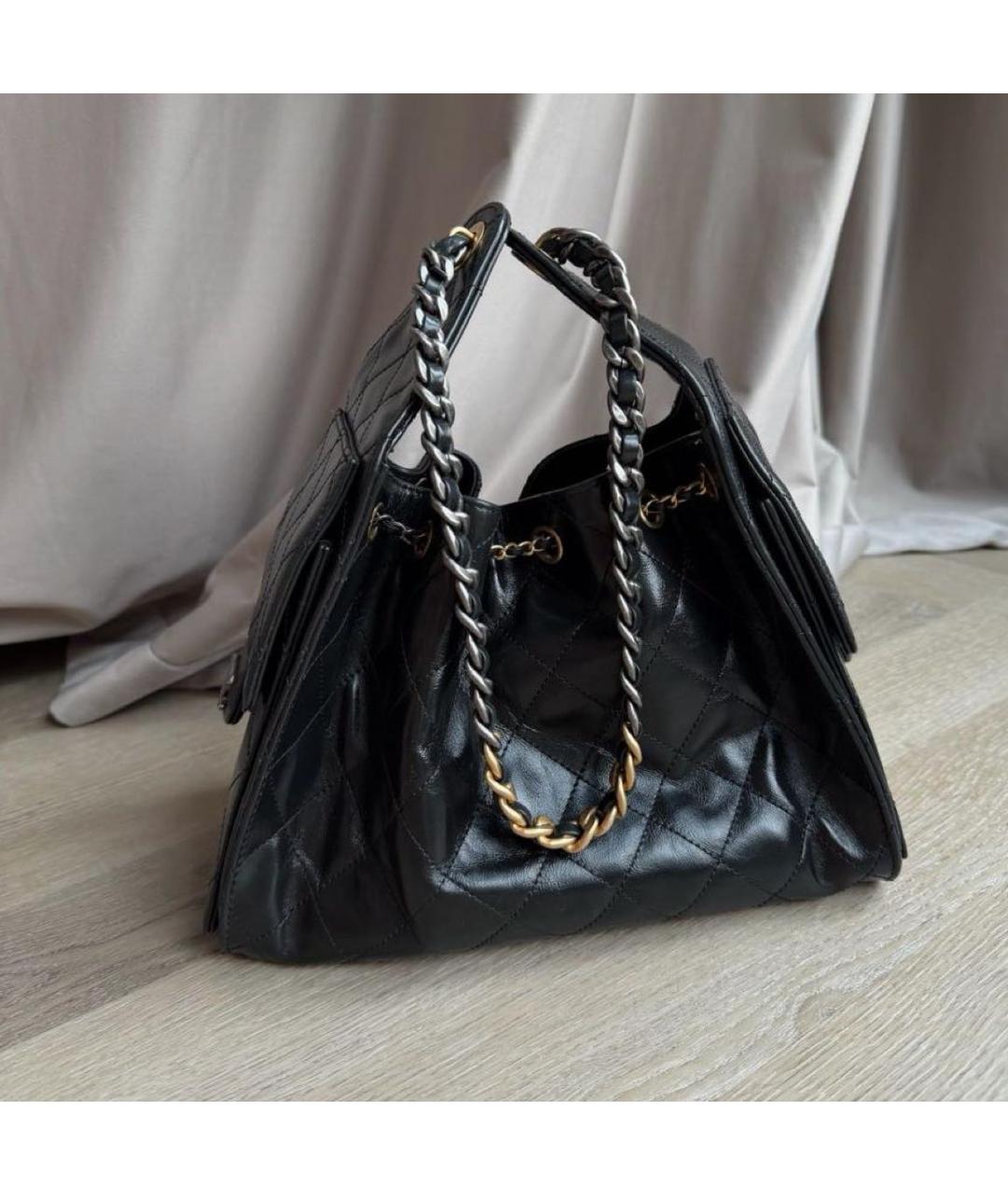 CHANEL Черная кожаная сумка тоут, фото 2