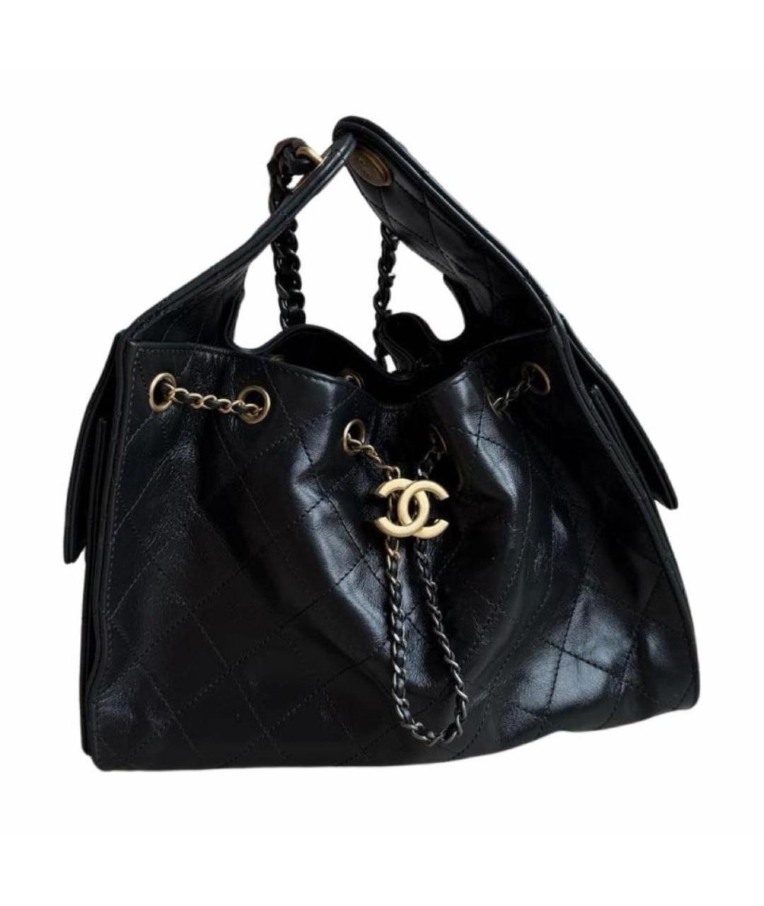CHANEL Черная кожаная сумка тоут, фото 1