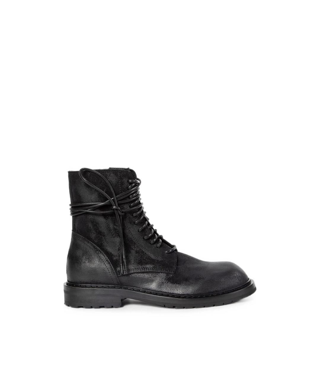 ANN DEMEULEMEESTER Черные кожаные высокие ботинки, фото 1