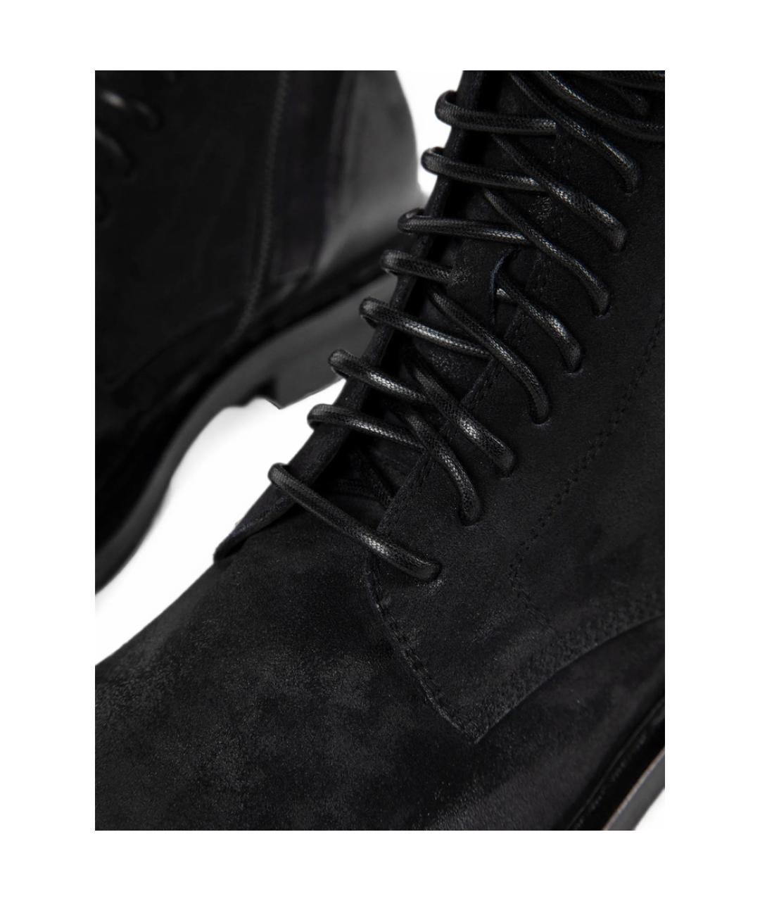 ANN DEMEULEMEESTER Черные кожаные высокие ботинки, фото 4