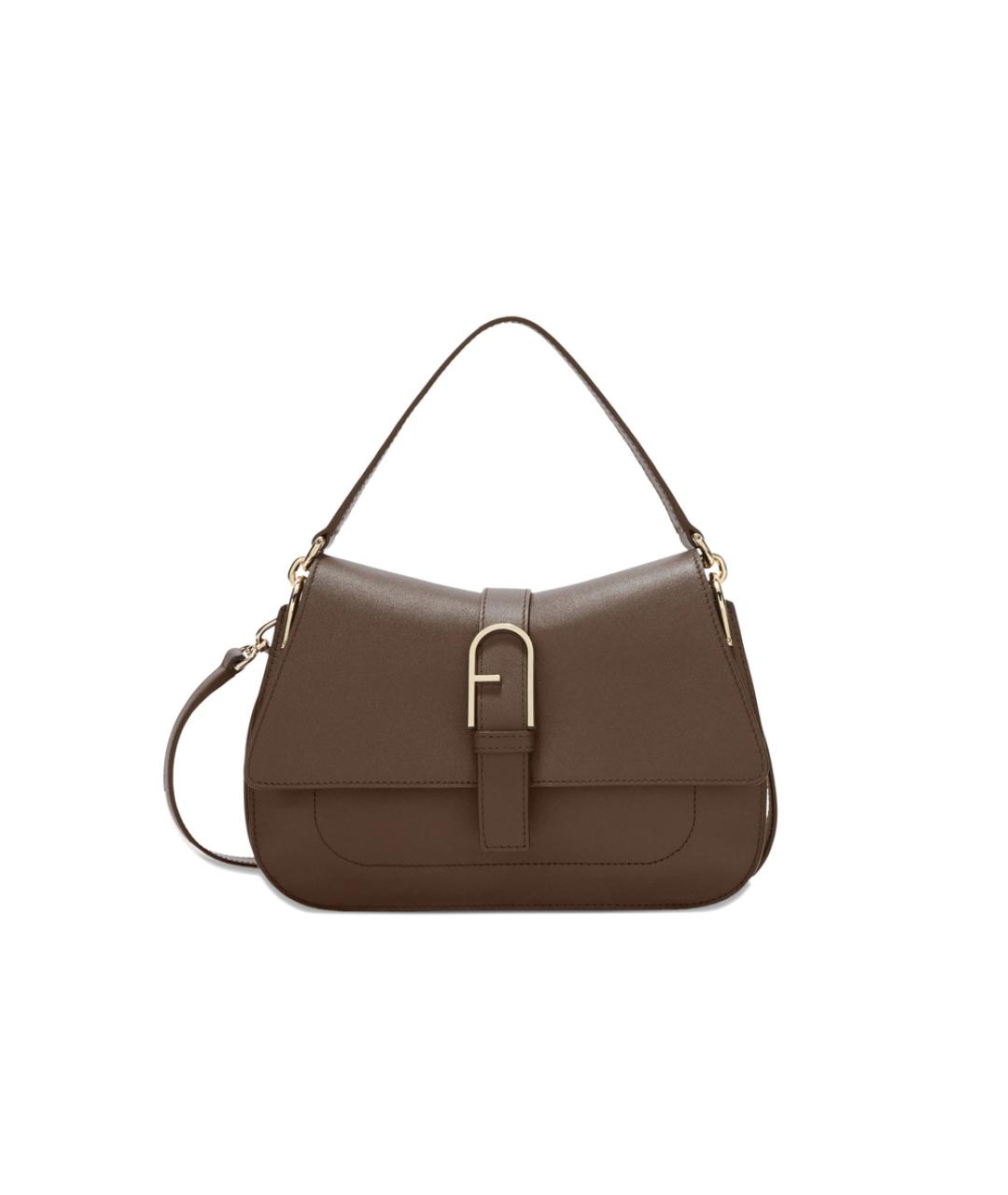 FURLA Коричневая кожаная сумка через плечо, фото 1