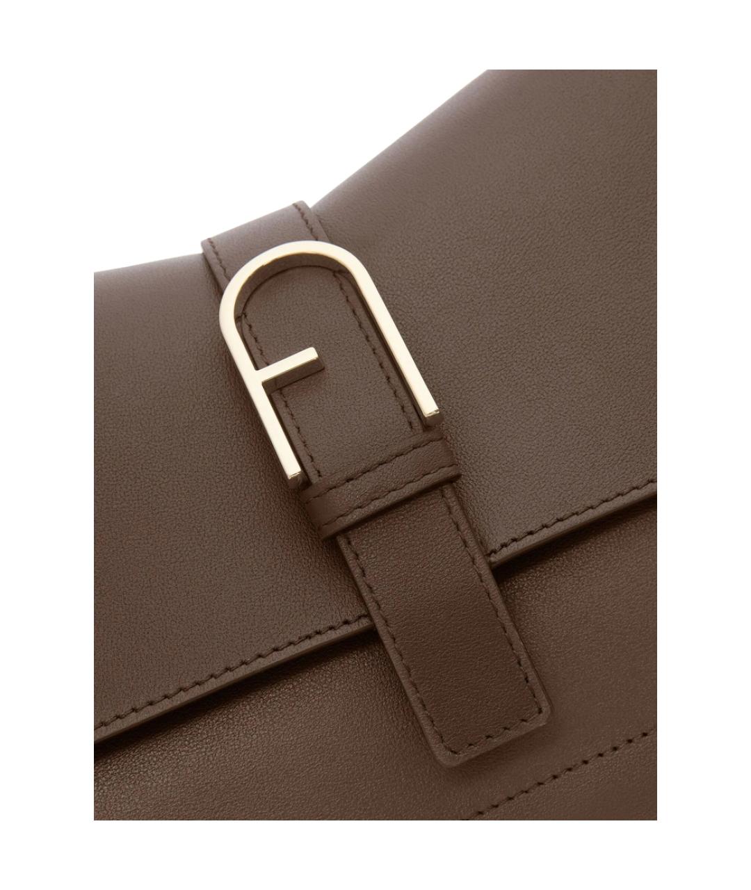 FURLA Коричневая кожаная сумка через плечо, фото 2