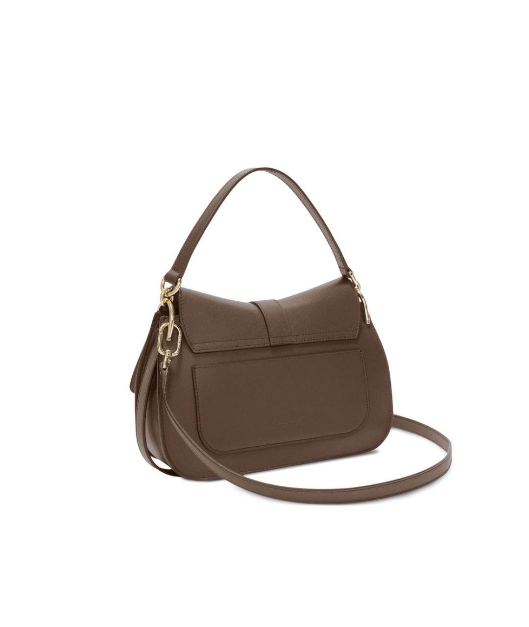 FURLA Коричневая кожаная сумка через плечо, фото 3
