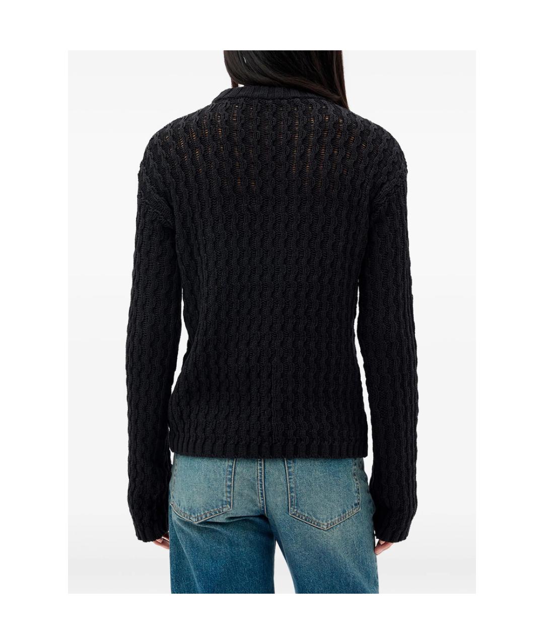 ANN DEMEULEMEESTER Черный хлопковый джемпер / свитер, фото 3
