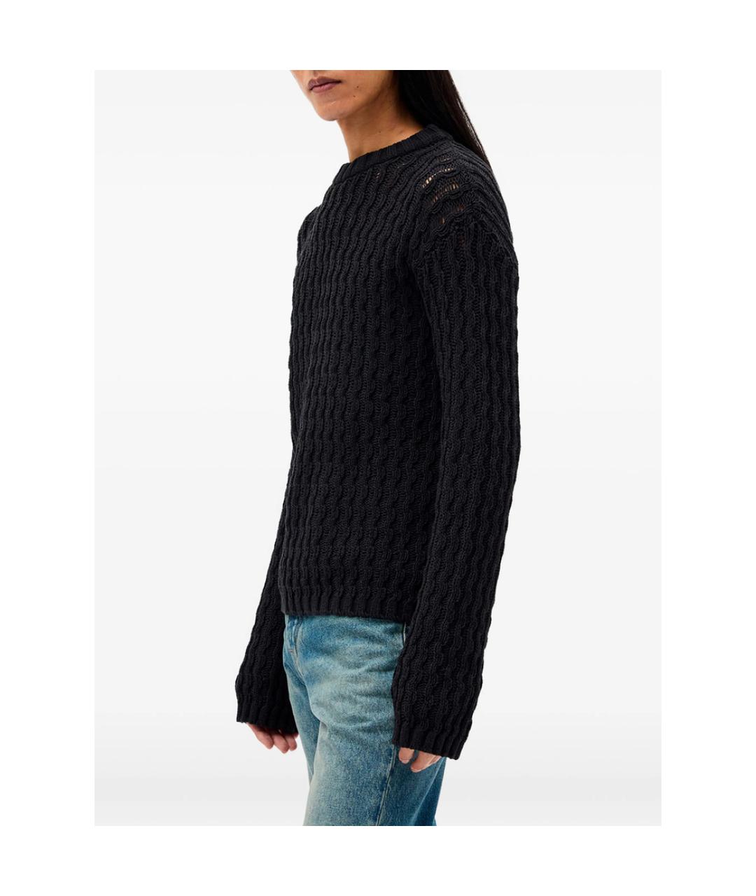 ANN DEMEULEMEESTER Черный хлопковый джемпер / свитер, фото 4