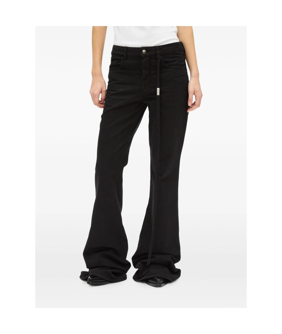 ANN DEMEULEMEESTER Черные хлопковые джинсы клеш, фото 1