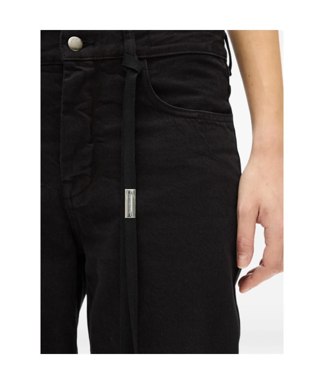 ANN DEMEULEMEESTER Черные хлопковые джинсы клеш, фото 3