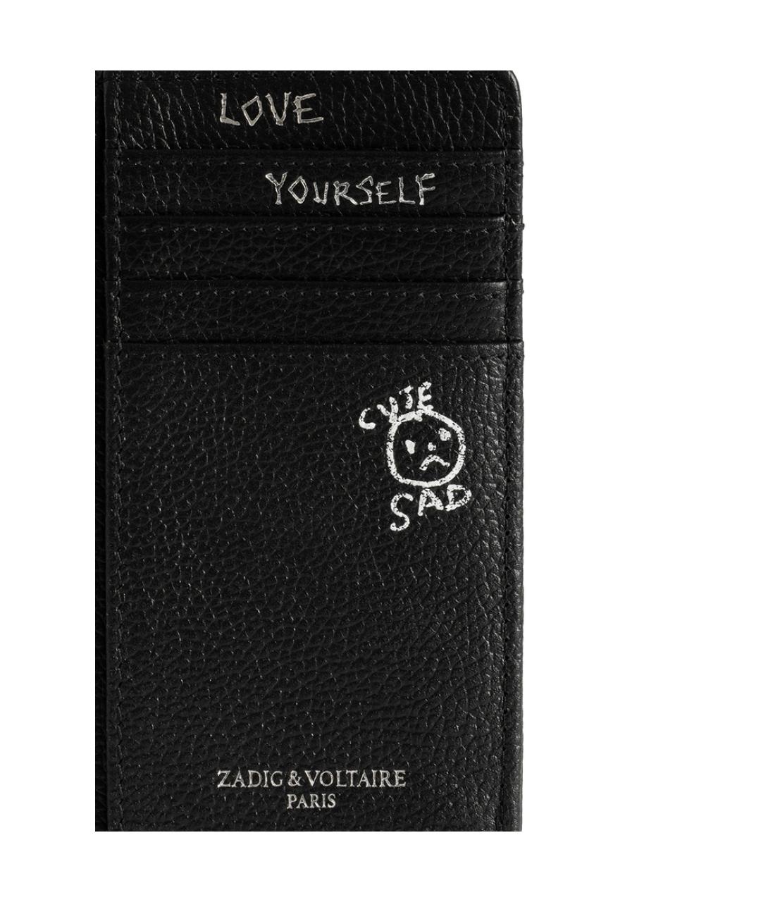 ZADIG & VOLTAIRE Черный кожаный кошелек, фото 3