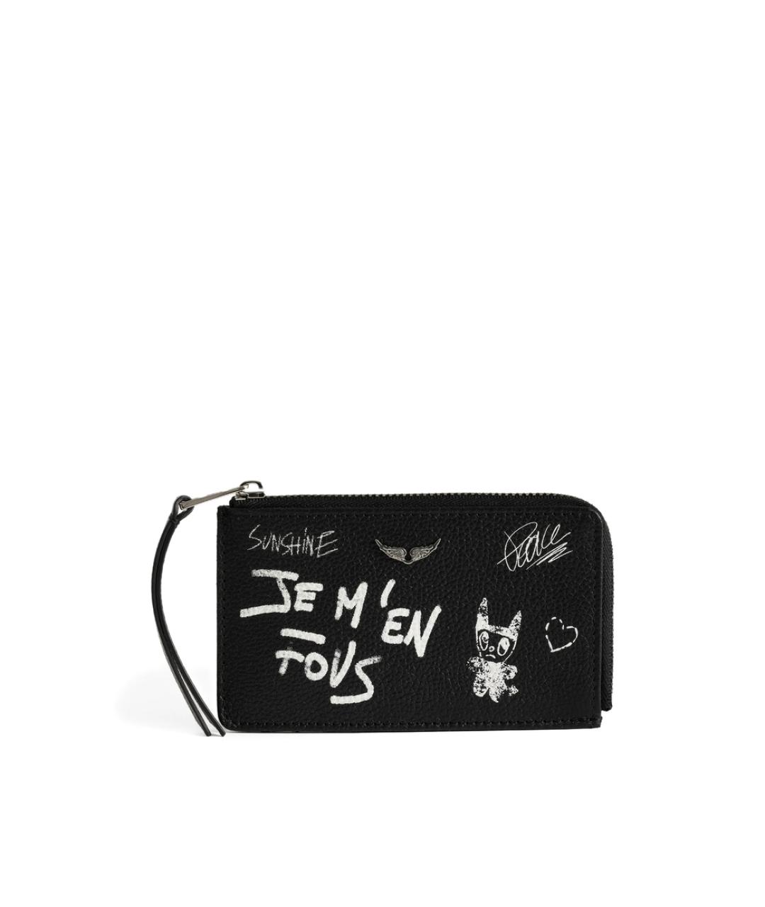 ZADIG & VOLTAIRE Черный кожаный кошелек, фото 4