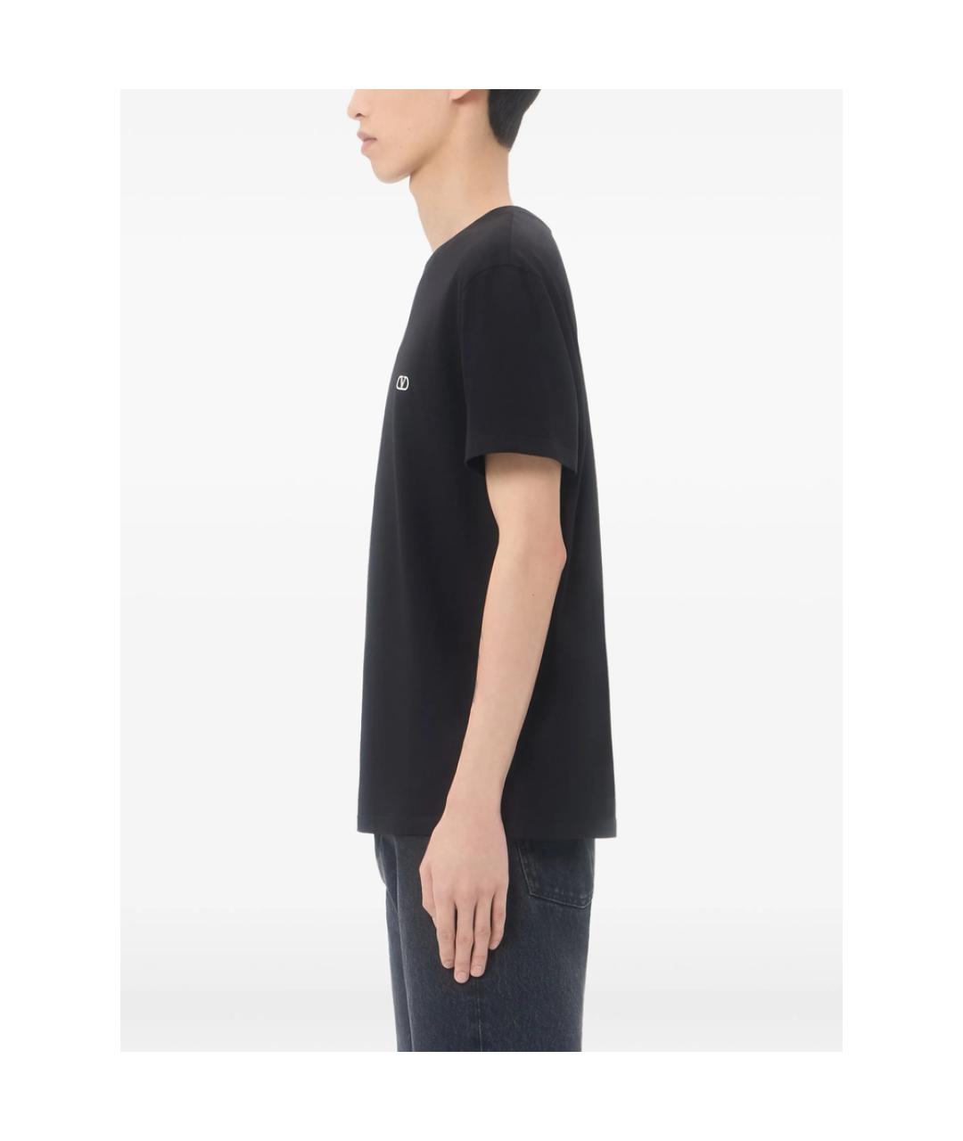 VALENTINO Черная хлопковая футболка, фото 3