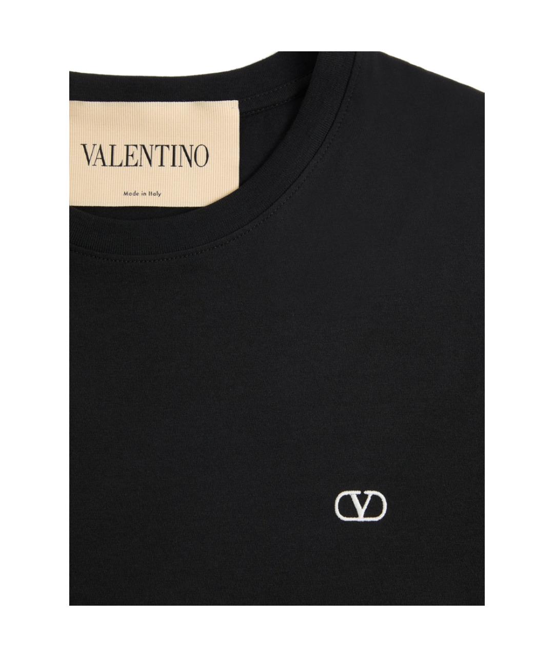 VALENTINO Черная хлопковая футболка, фото 5