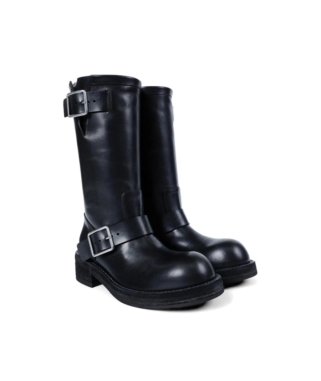 ANN DEMEULEMEESTER Черные кожаные сапоги, фото 3
