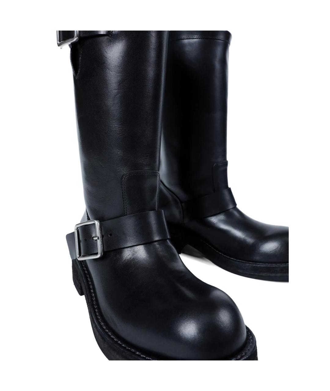 ANN DEMEULEMEESTER Черные кожаные сапоги, фото 2