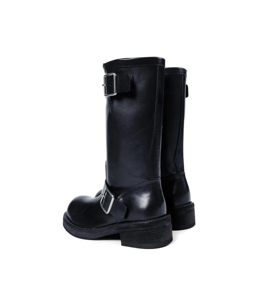 ANN DEMEULEMEESTER Черные кожаные сапоги, фото 4