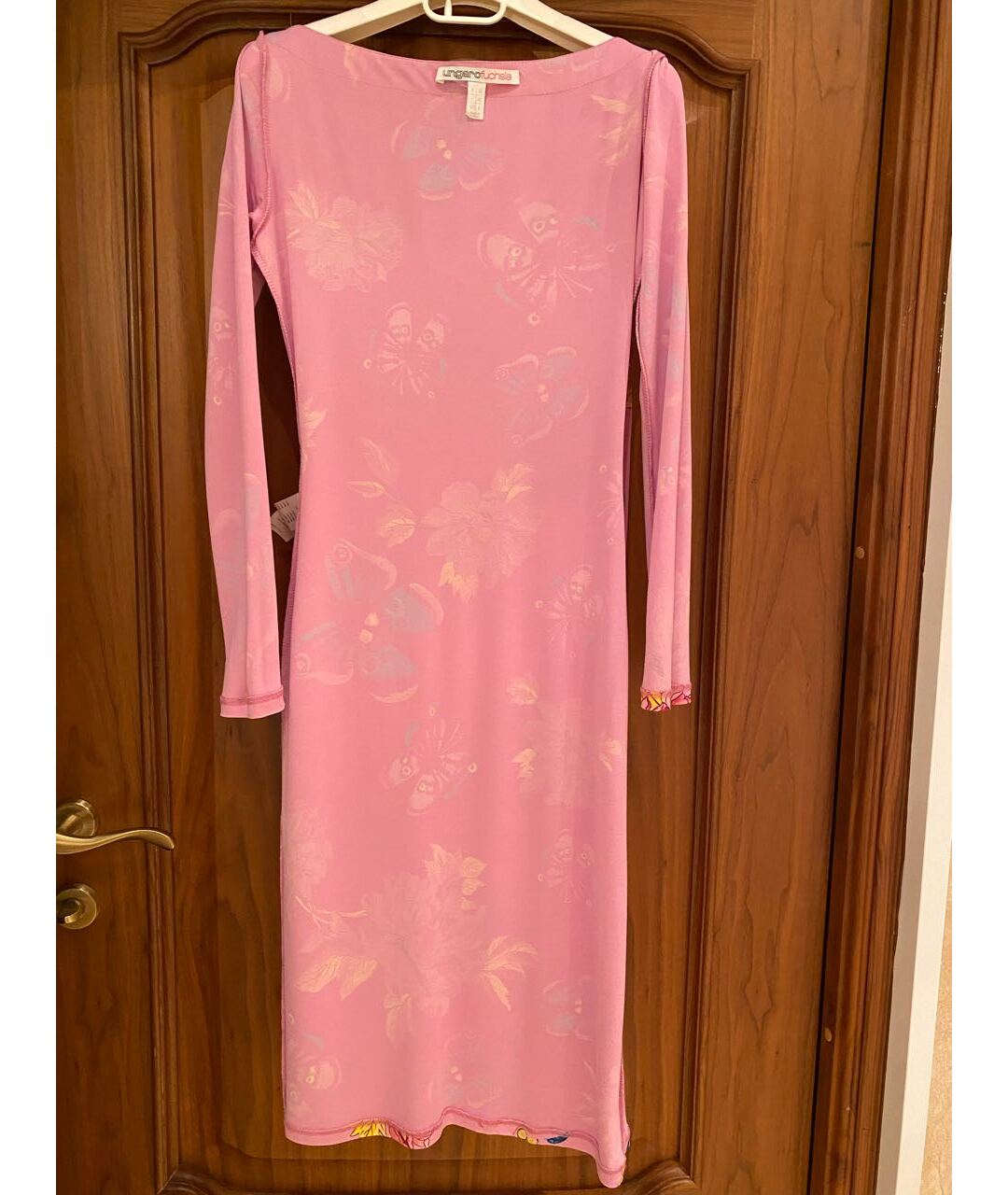 EMANUEL UNGARO Розовое вискозное повседневное платье, фото 4