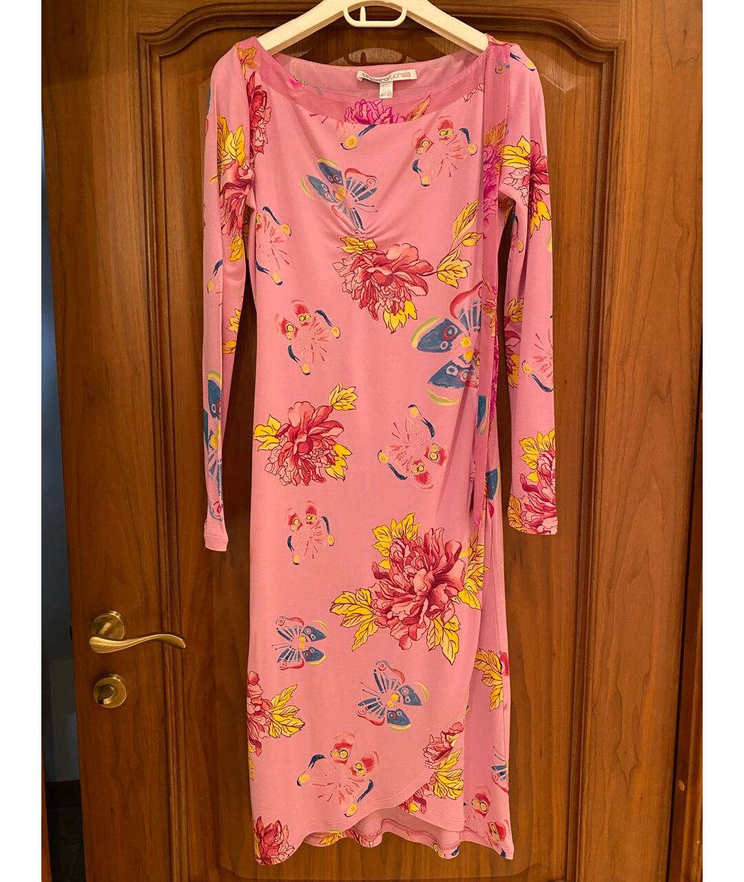 EMANUEL UNGARO Розовое вискозное повседневное платье, фото 8