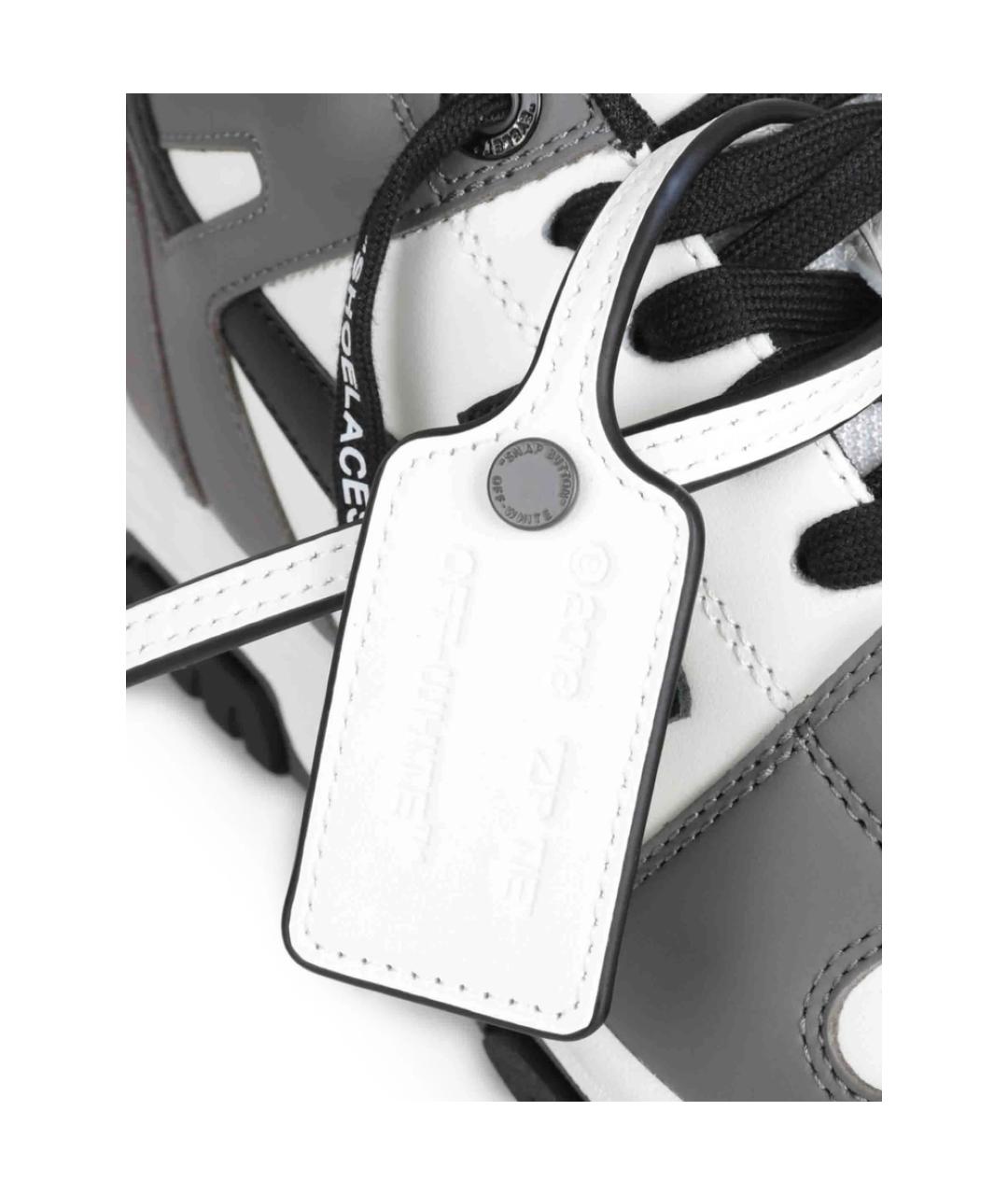OFF-WHITE Серые кожаные низкие кроссовки / кеды, фото 4