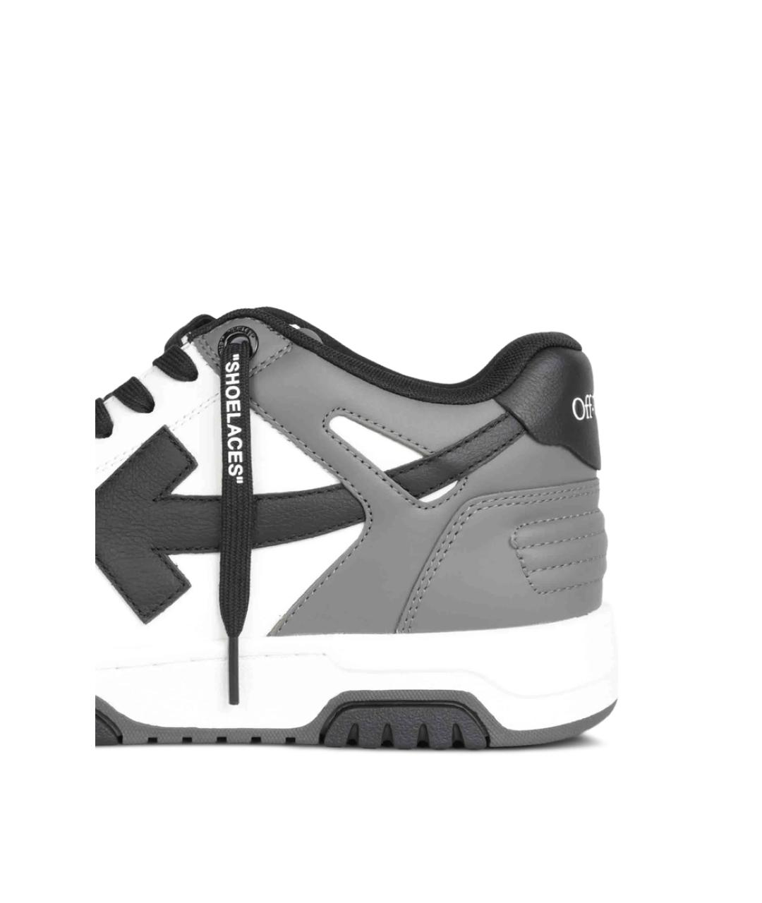 OFF-WHITE Серые кожаные низкие кроссовки / кеды, фото 5