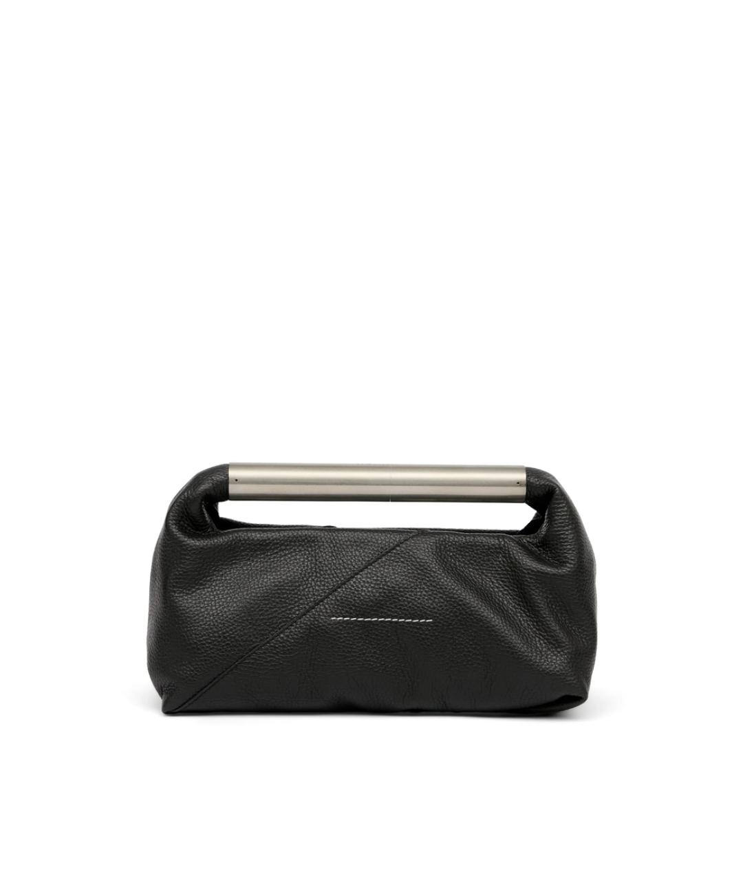MM6 MAISON MARGIELA Черная кожаная сумка с короткими ручками, фото 5