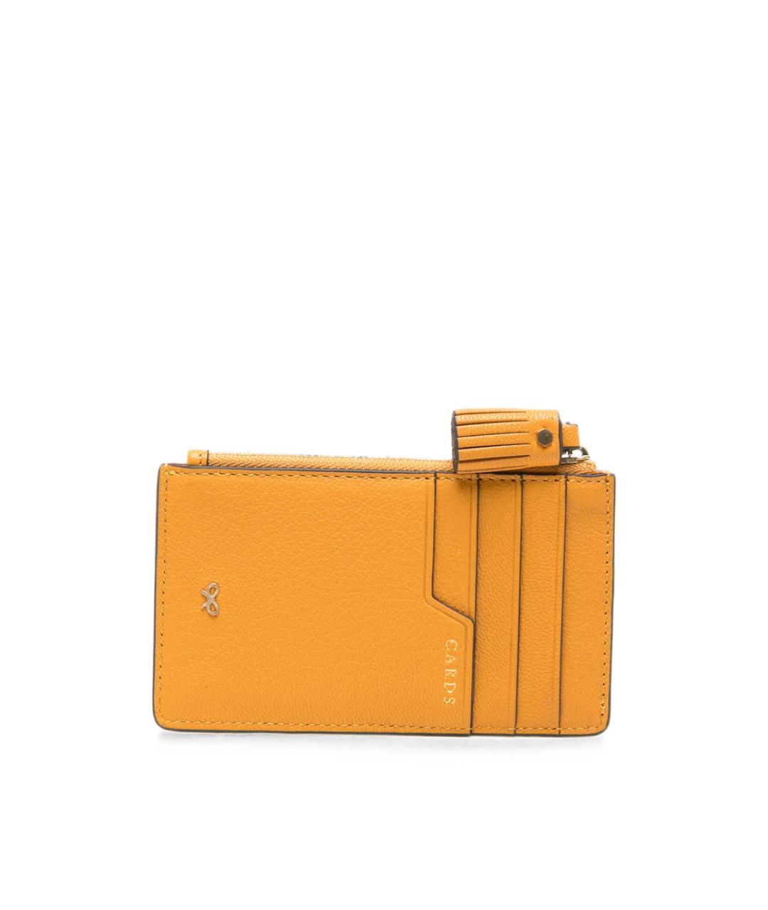 ANYA HINDMARCH Желтый кожаный кошелек, фото 3