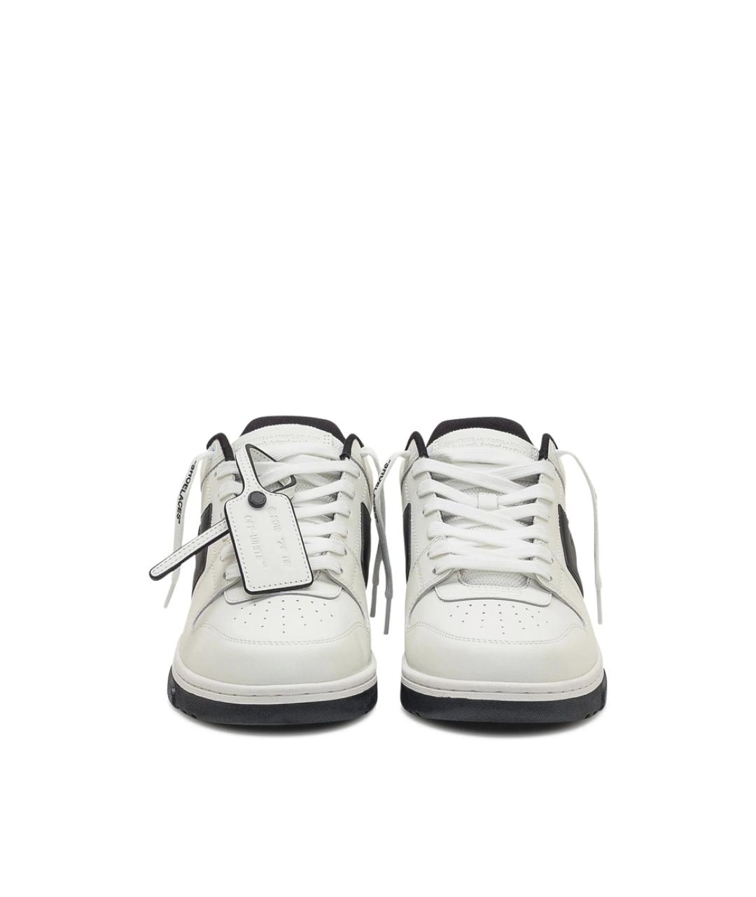OFF-WHITE Белые кожаные низкие кроссовки / кеды, фото 4