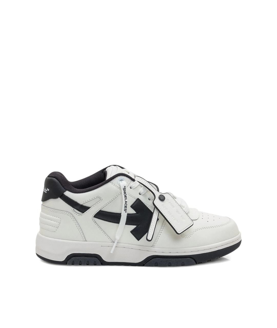OFF-WHITE Белые кожаные низкие кроссовки / кеды, фото 1