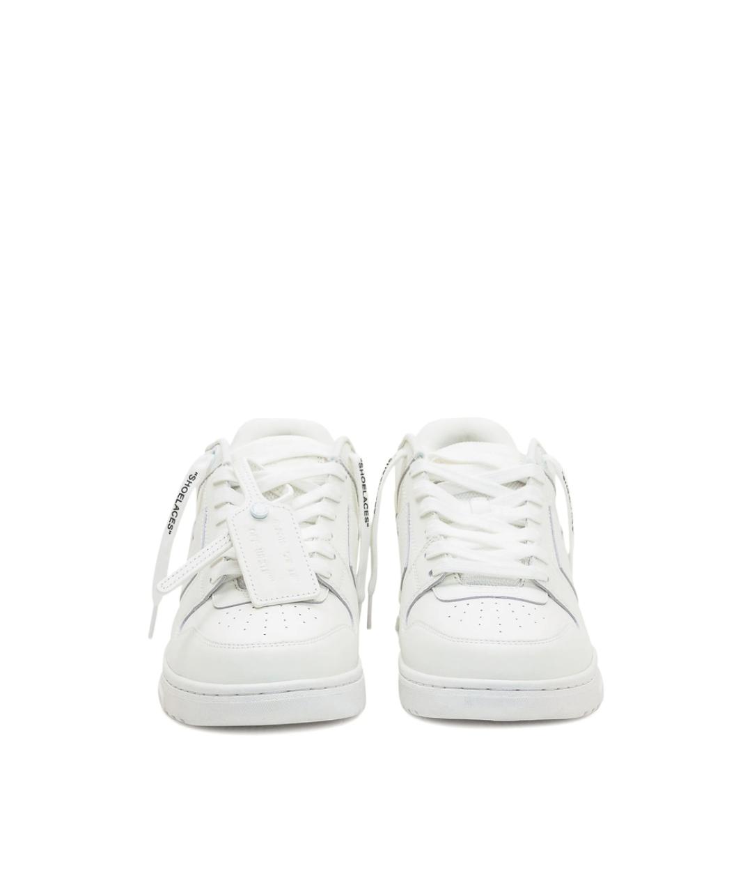 OFF-WHITE Белые кожаные низкие кроссовки / кеды, фото 2