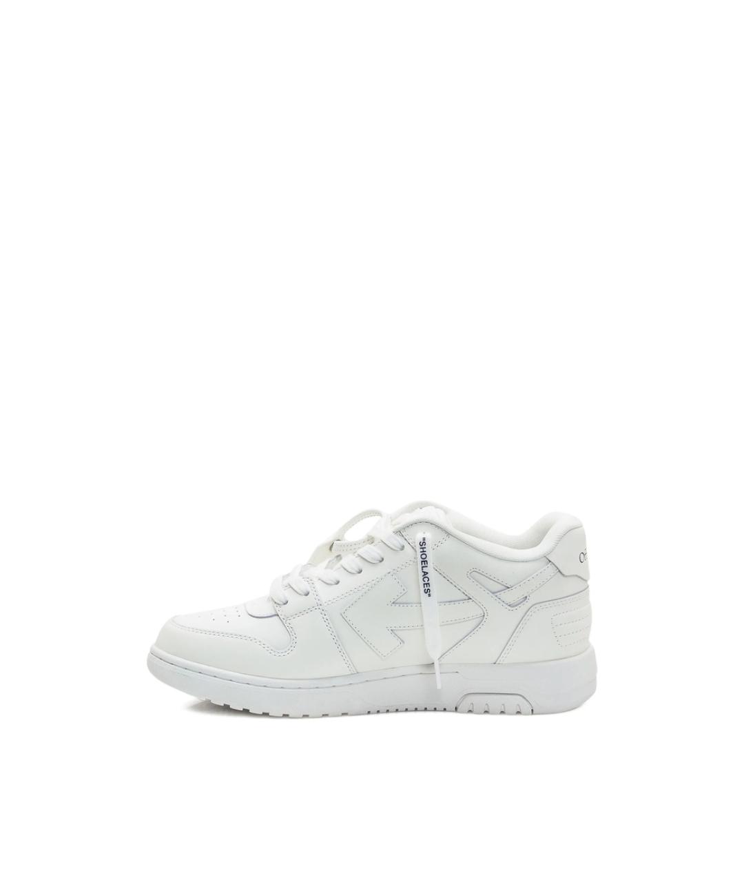 OFF-WHITE Белые кожаные низкие кроссовки / кеды, фото 4