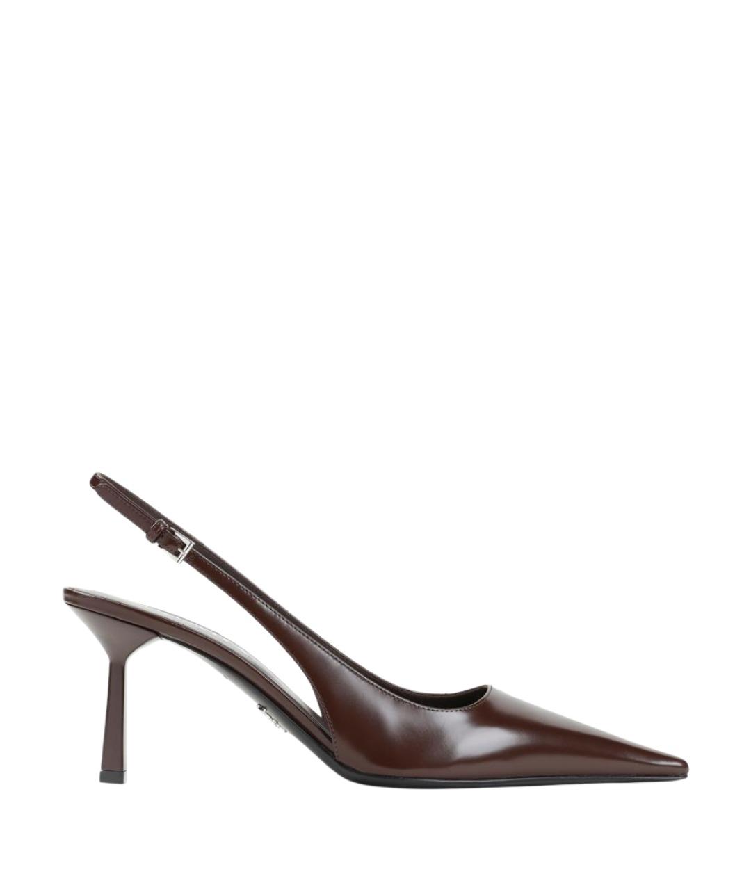 PRADA Коричневые кожаные туфли, фото 1