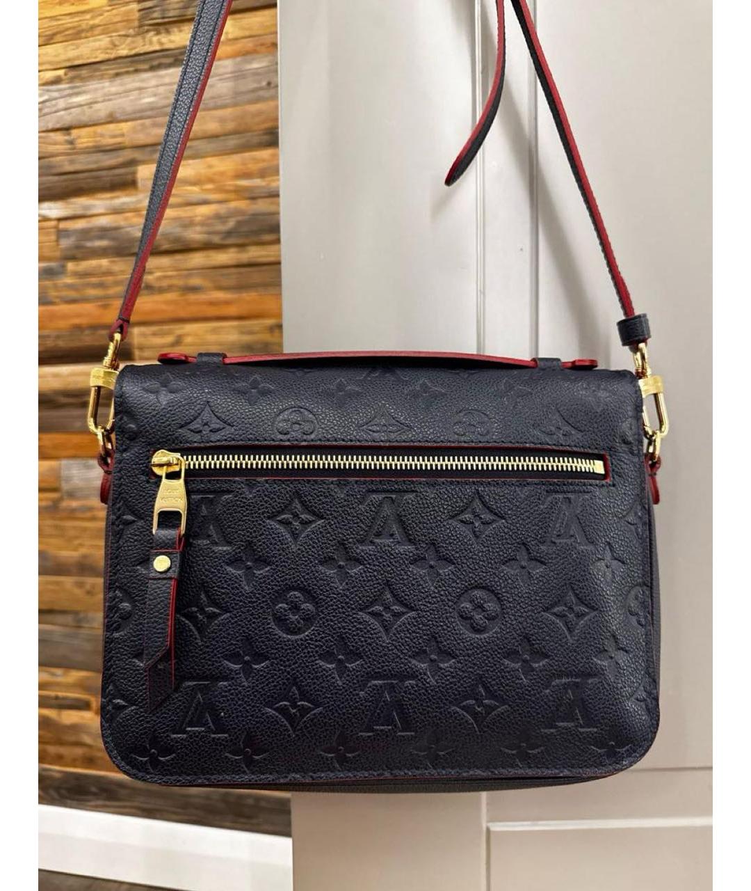LOUIS VUITTON Темно-синяя кожаная сумка через плечо, фото 3