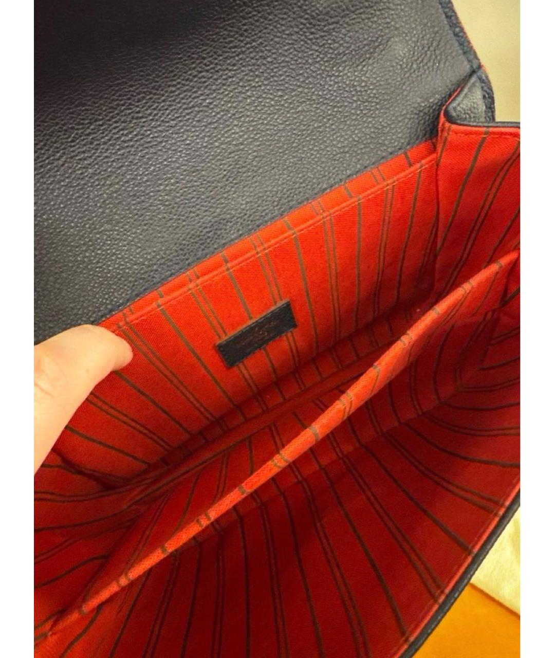 LOUIS VUITTON Темно-синяя кожаная сумка через плечо, фото 4