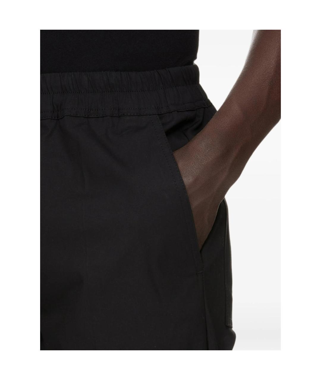 RICK OWENS Черные хлопковые повседневные брюки, фото 3
