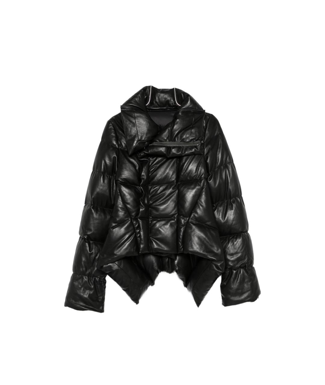 RICK OWENS Черный кожаный пуховик, фото 1