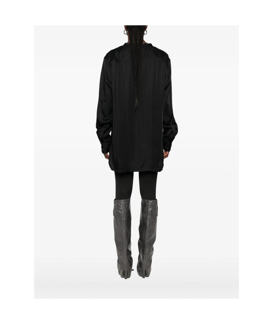 RICK OWENS Черная вискозная рубашка, фото 5