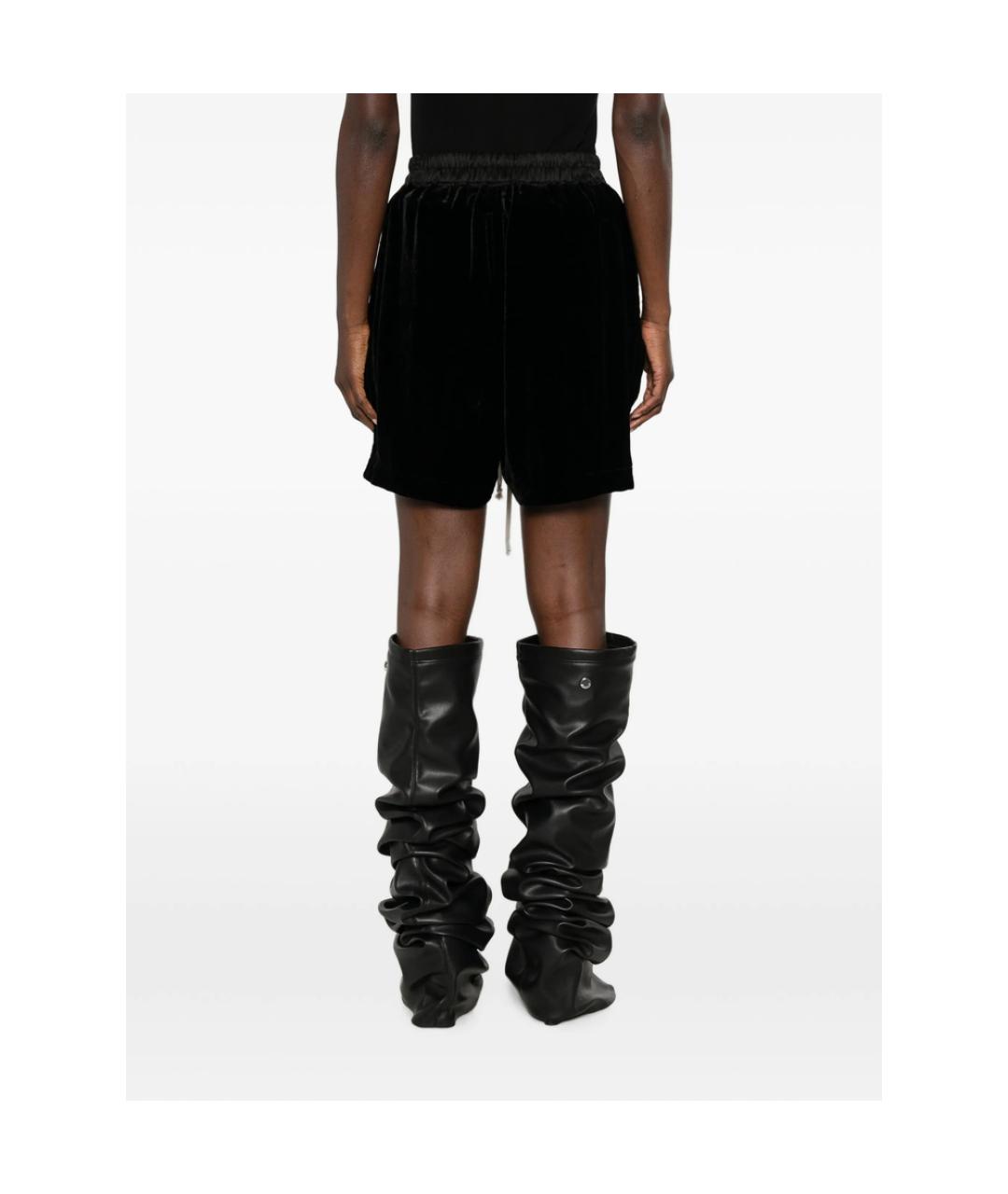 RICK OWENS Черные вискозные шорты, фото 2