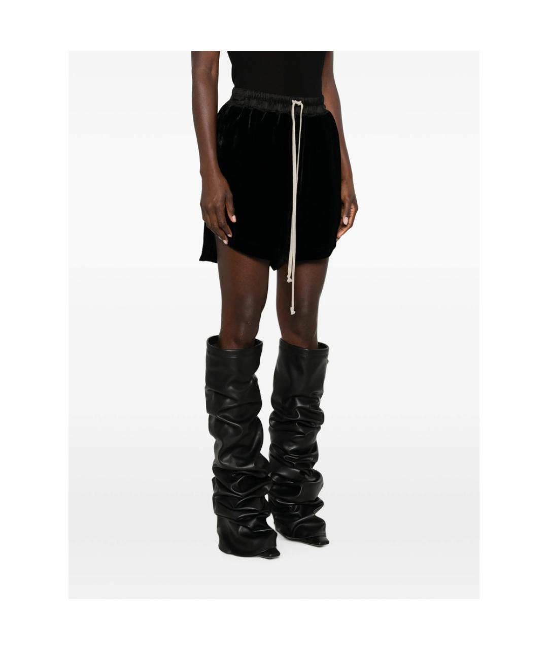 RICK OWENS Черные вискозные шорты, фото 5
