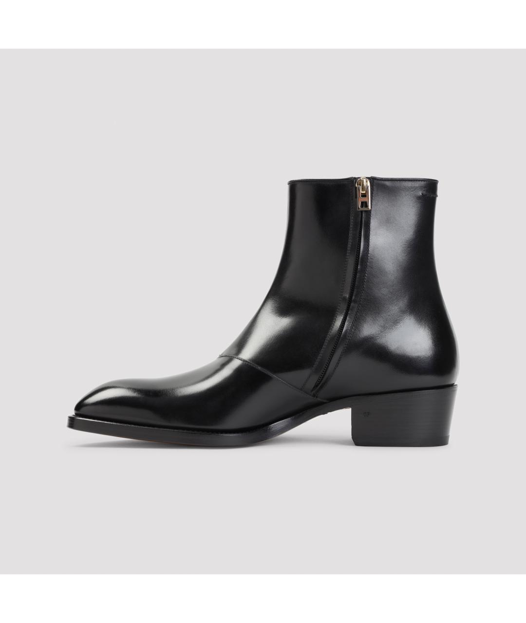 TOM FORD Черные кожаные высокие ботинки, фото 3