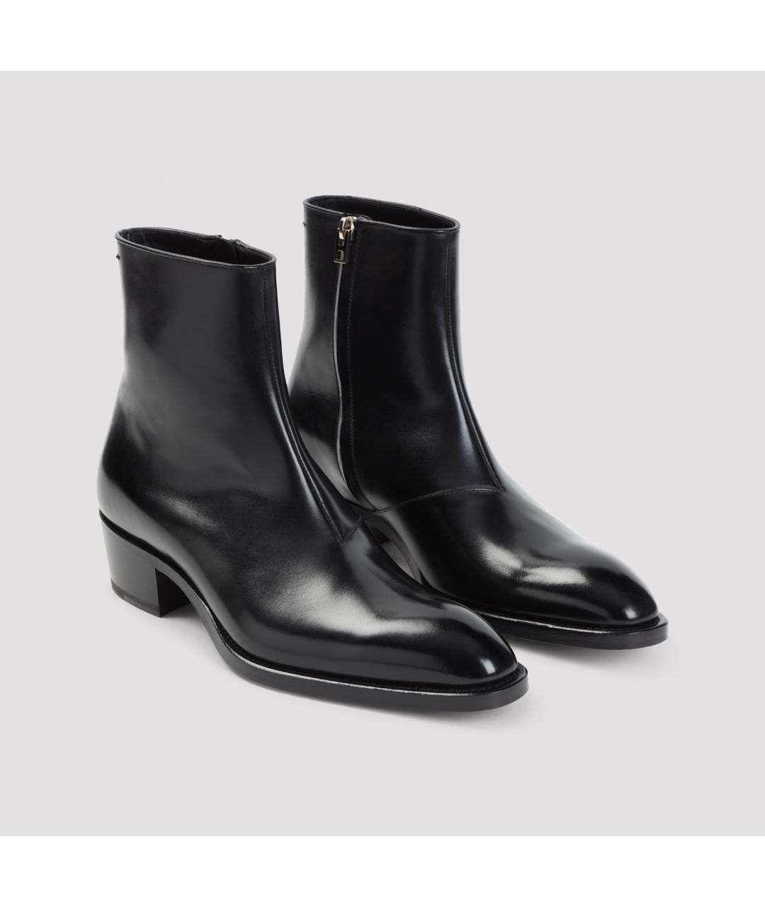TOM FORD Черные кожаные высокие ботинки, фото 4