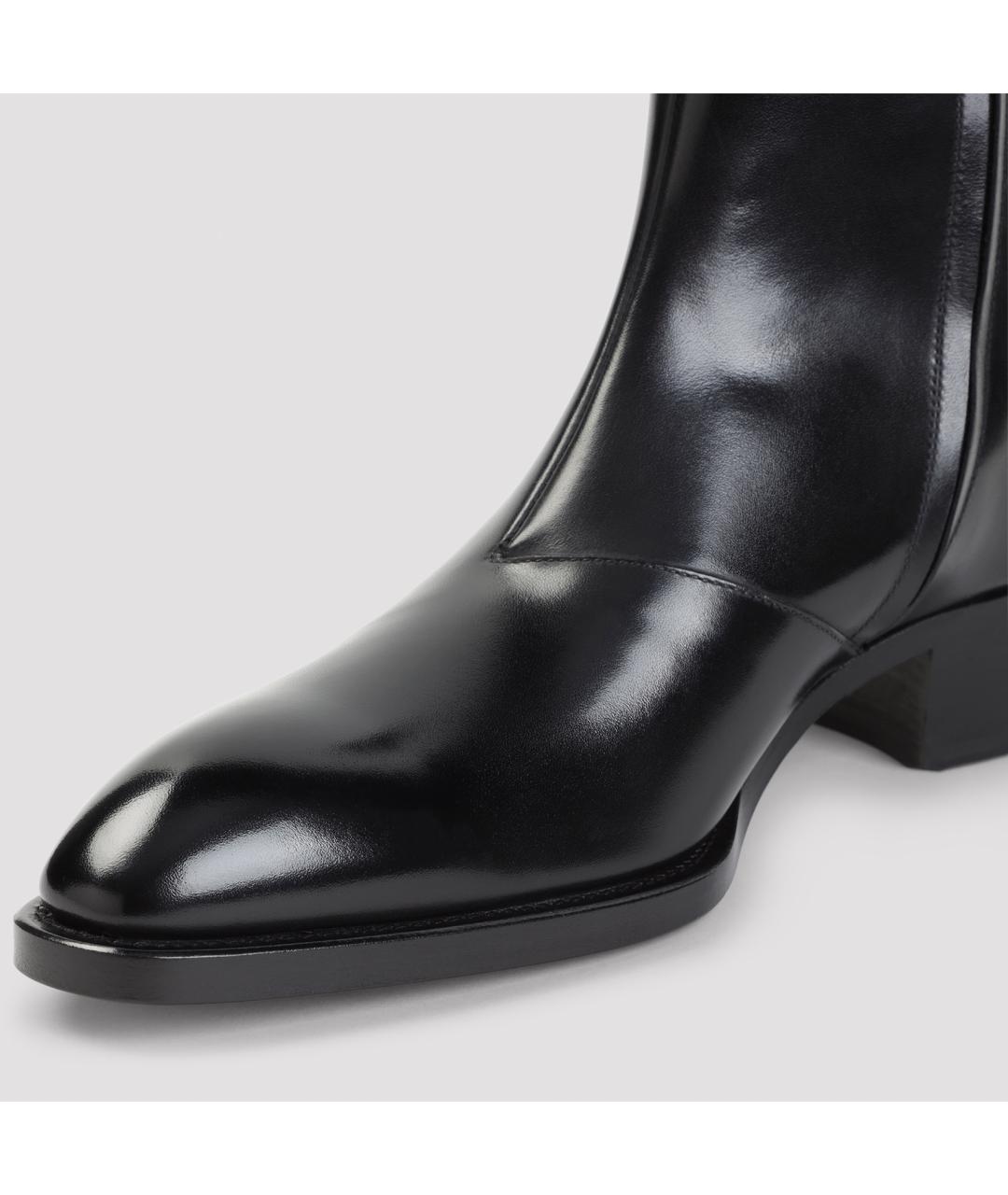 TOM FORD Черные кожаные высокие ботинки, фото 5