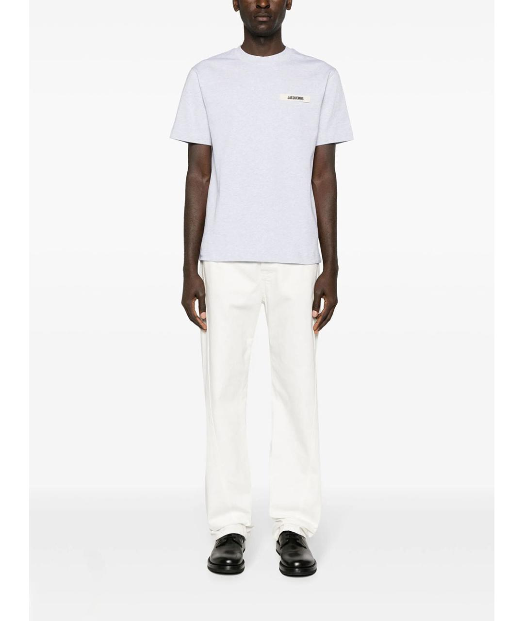 JACQUEMUS Серая хлопковая футболка, фото 2