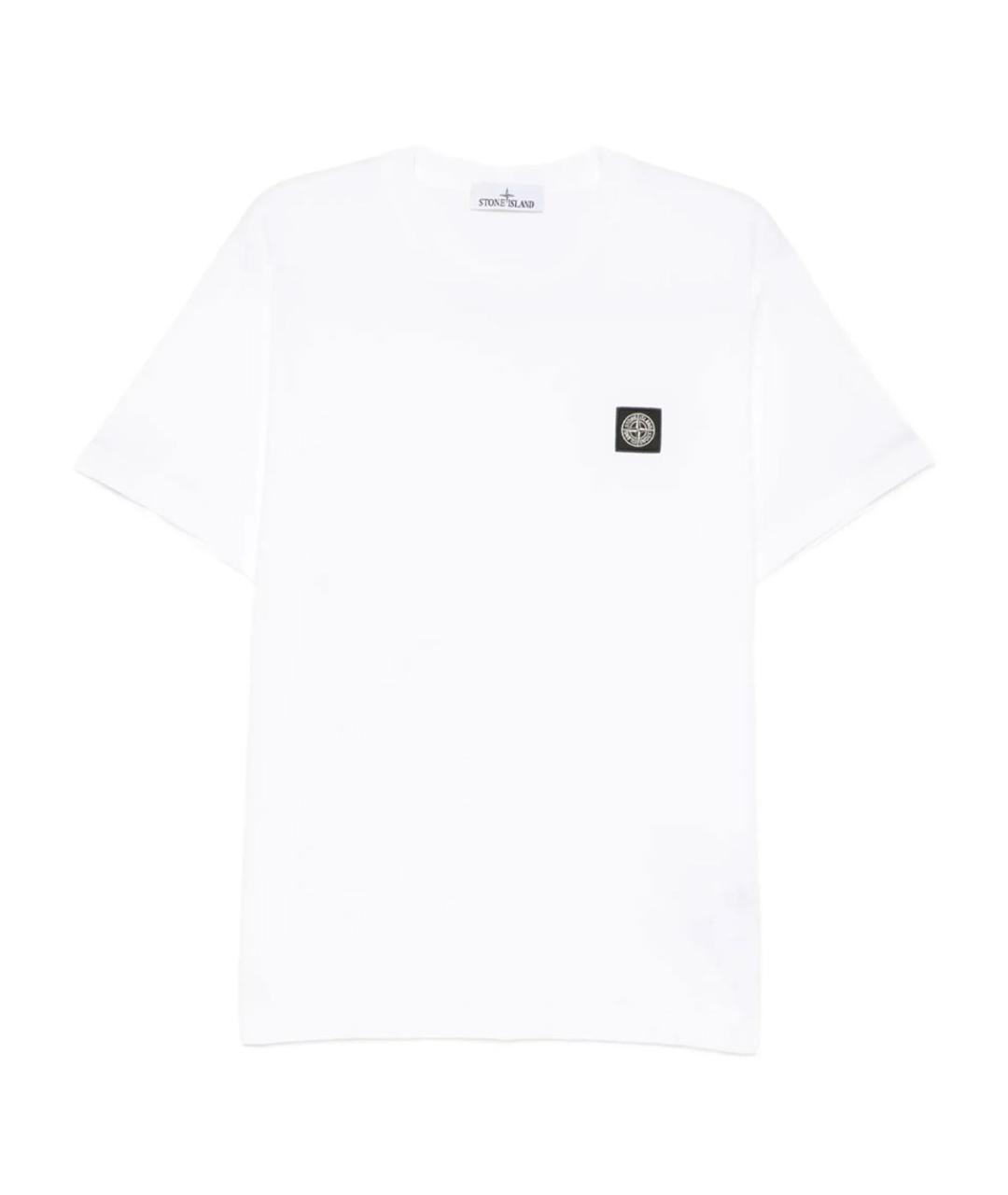 STONE ISLAND Белая хлопковая футболка, фото 1