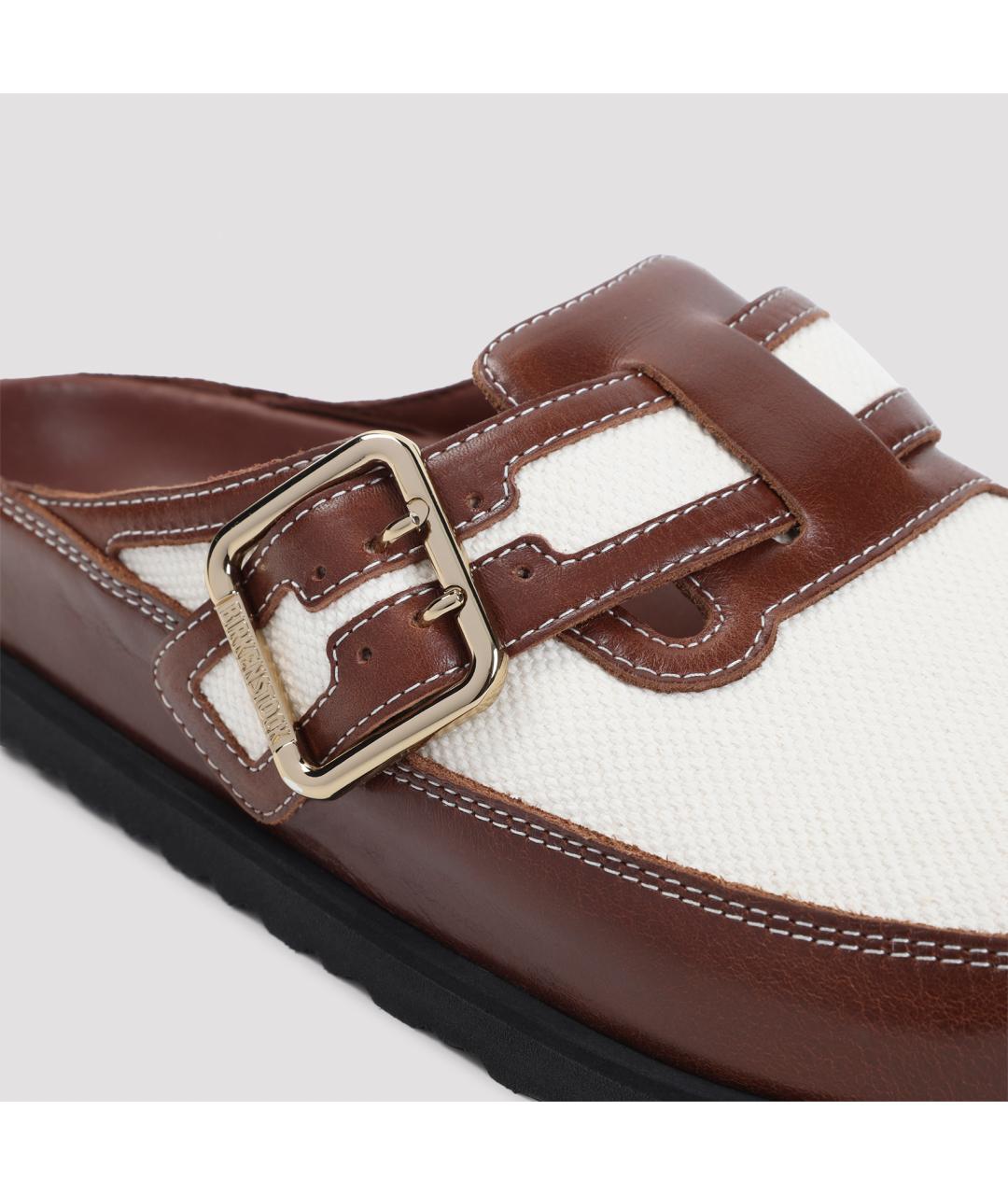 BIRKENSTOCK Коричневые кожаные шлепанцы, фото 5