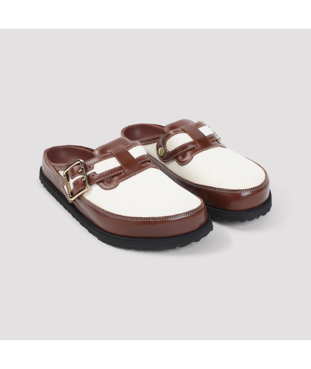 BIRKENSTOCK Коричневые кожаные шлепанцы, фото 4