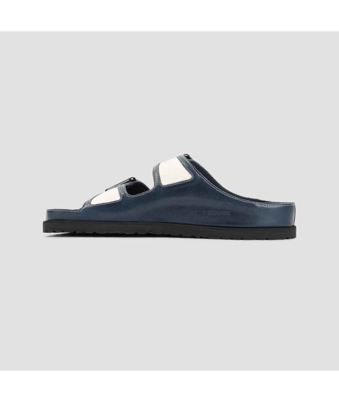 BIRKENSTOCK Синие кожаные шлепанцы, фото 3