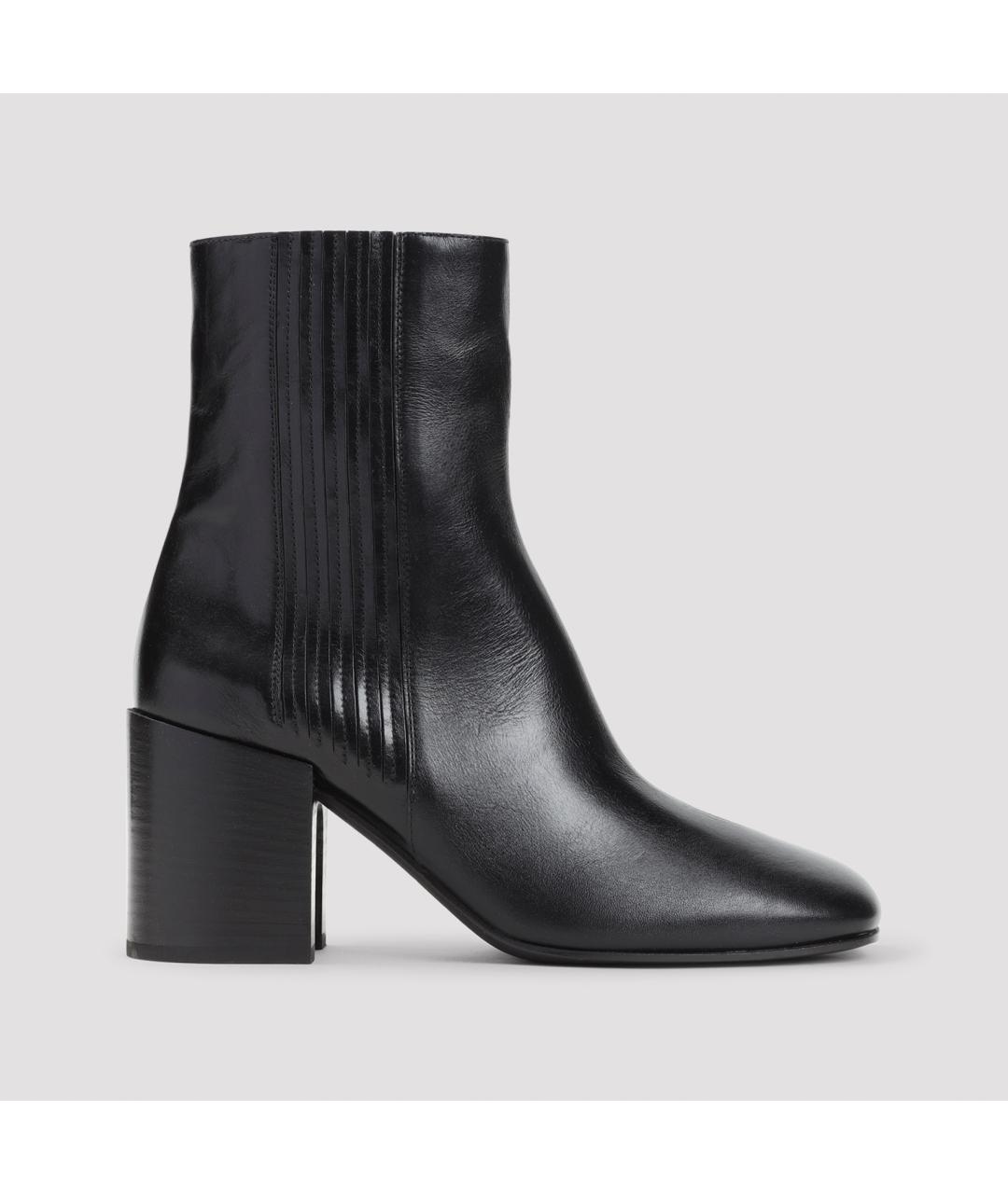 DRIES VAN NOTEN Черные кожаные ботильоны, фото 2
