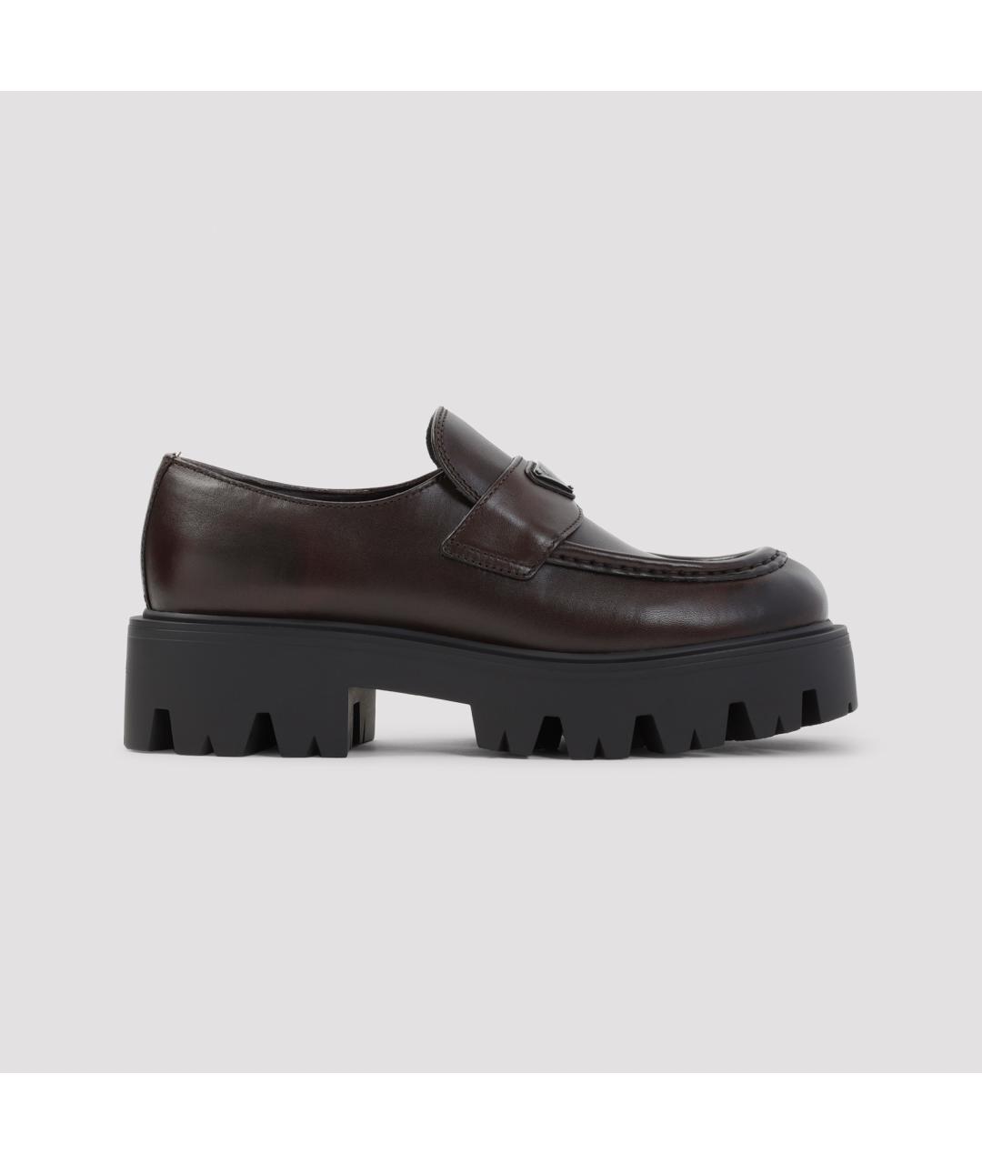 PRADA Коричневые кожаные лоферы, фото 2