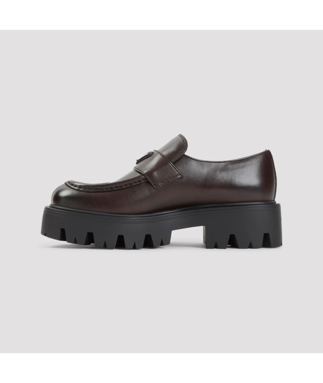 PRADA Коричневые кожаные лоферы, фото 3