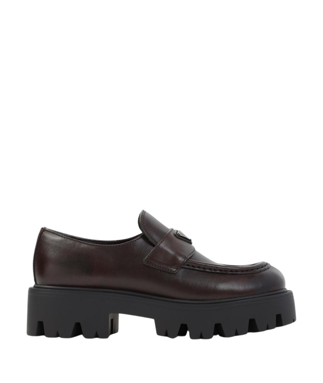 PRADA Коричневые кожаные лоферы, фото 1