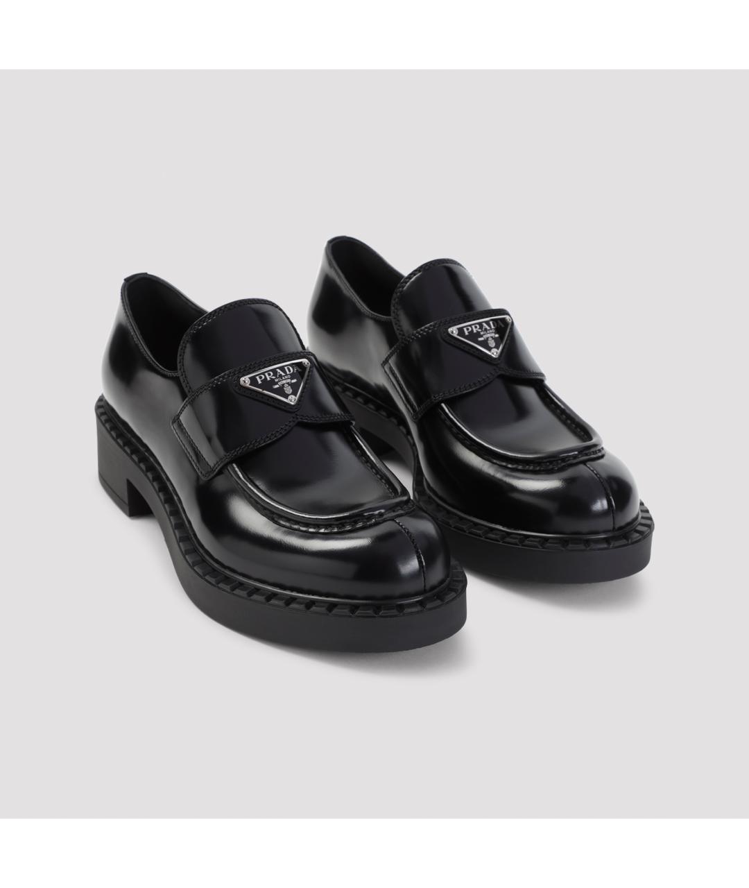 PRADA Черные кожаные лоферы, фото 4
