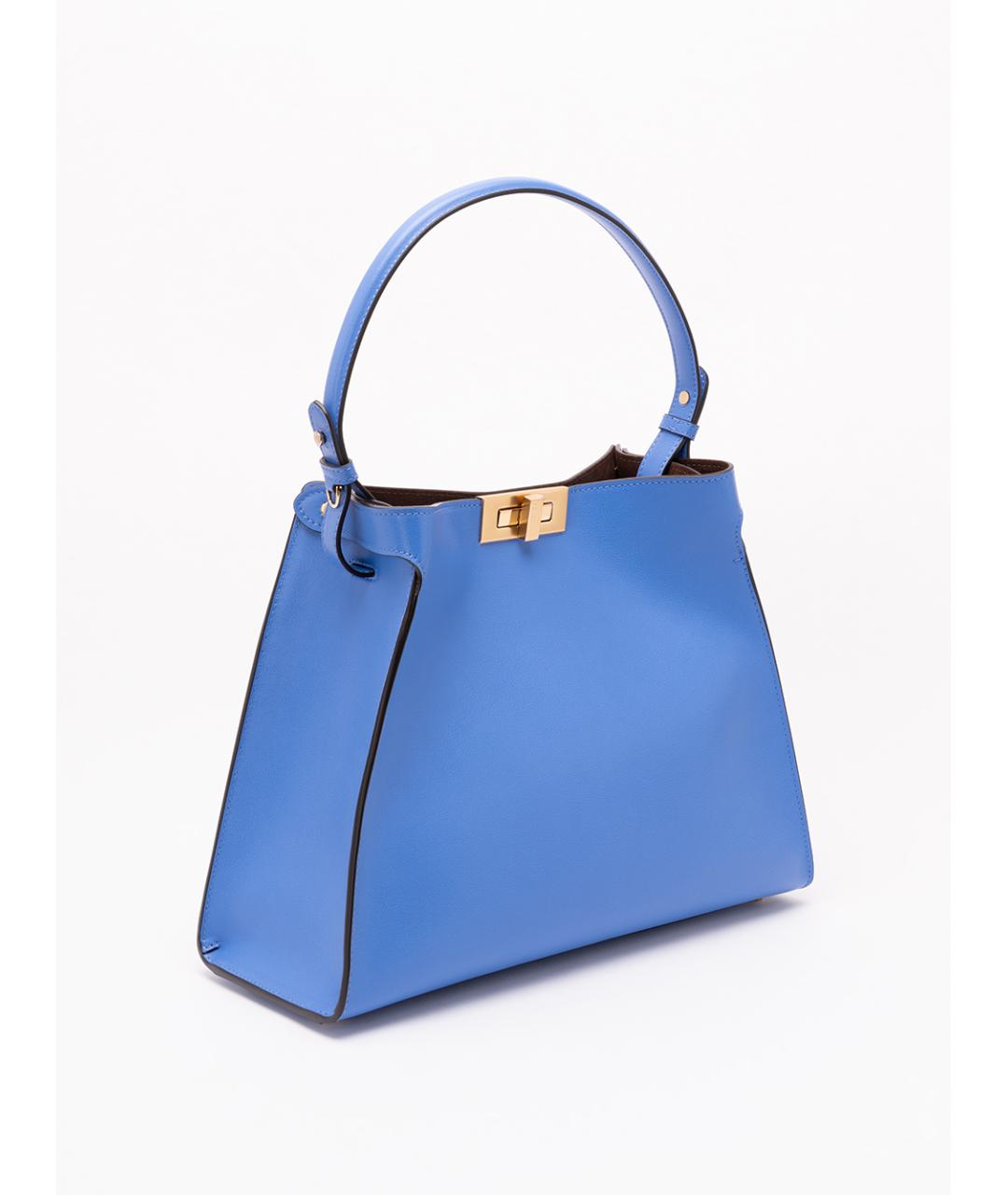 FENDI Синяя кожаная сумка тоут, фото 3
